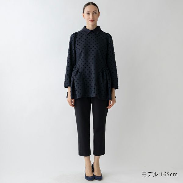 MORE SALE】【返品不可】【SONO NAVY】-Dot JACQARD-ﾗｳﾝﾃﾞｨｯｼｭ