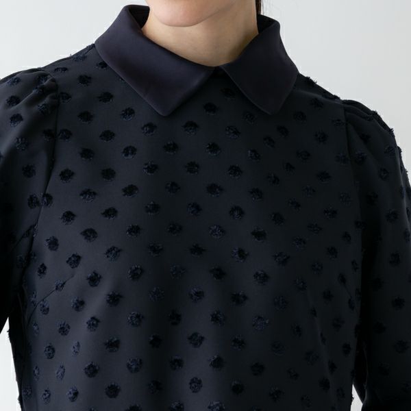 MORE SALE】【返品不可】【SONO NAVY】-Dot JACQARD-ﾗｳﾝﾃﾞｨｯｼｭ