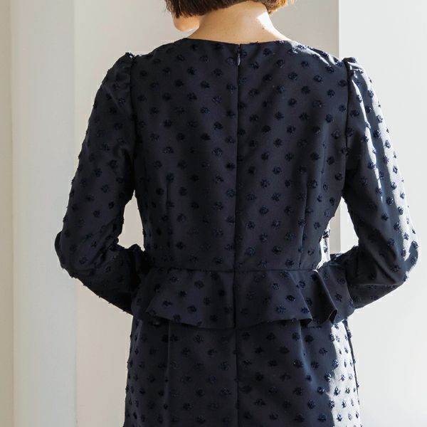 MORE SALE】【返品不可】【SONO NAVY】-Dot JACQUARD-ﾗｯﾌﾙﾌﾘﾙ