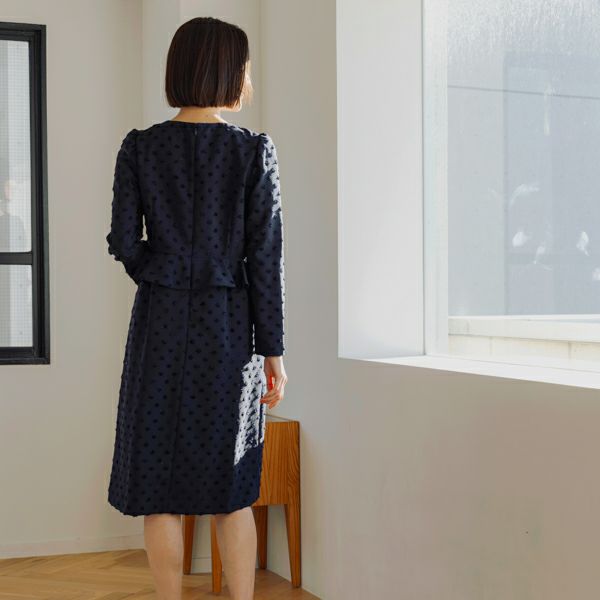 MORE SALE】【返品不可】【SONO NAVY】-Dot JACQUARD-ﾗｯﾌﾙﾌﾘﾙ
