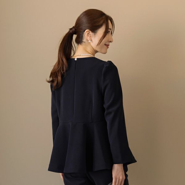 ブラウス シャツ 「SONO NAVY」「MUMMUMダブルクロス」レディフレアノーブリーブラウス レディース Sono ブラウス シャツ 「SONO NAVY」「MUMMUMダブルクロス