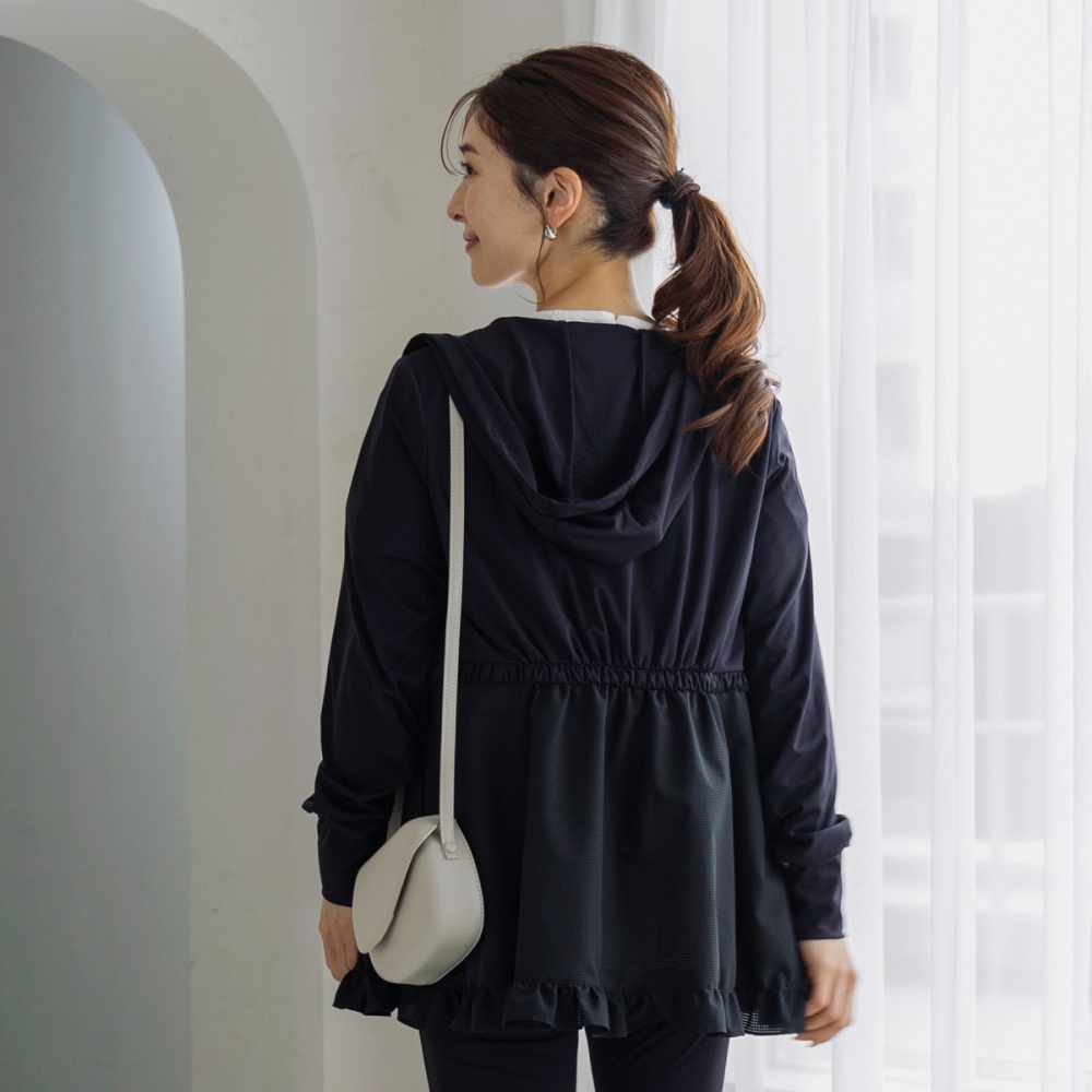 SONO】Rash Guard ティアードフレアチュニックフーディ【20250418 