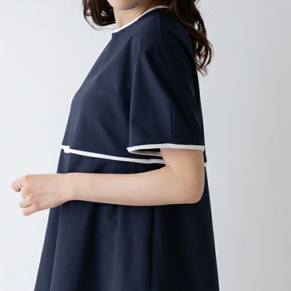 ソーノ SONO 24SS Summer Strech リボンマークカラーレイションPO ブラウス バイカラー プルオーバー F 白 黒 /CX ■OS レディース Sono ブラウス シャツ 「SONO/ソーノ」「Summer Strech」リボン