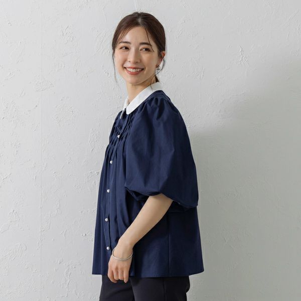 【SONO/ソーノ】ラジアルウェーブパフィフレアブラウス MORE SALE】【返品不可】【SONO】ﾀﾞﾌﾞﾙﾌﾚｱﾊｲﾌﾞﾘｯﾄﾉｰｽﾘｰﾌﾞﾌﾟﾙ