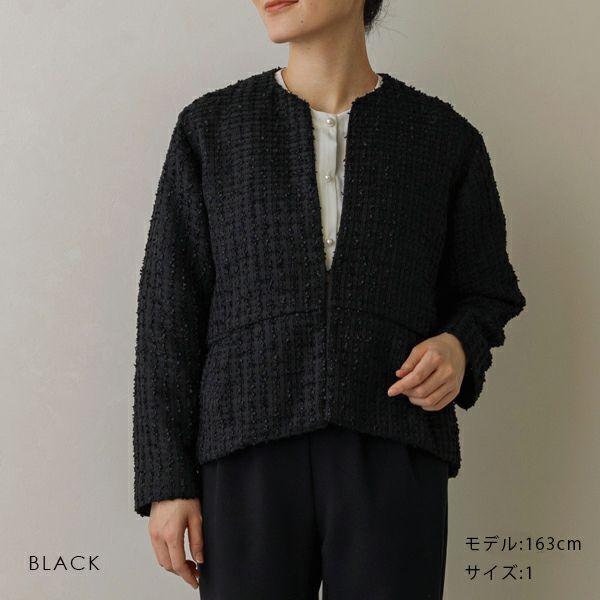 FINAL SALE】【返品不可】【SONO NAVY】エアリーツイードペプラム