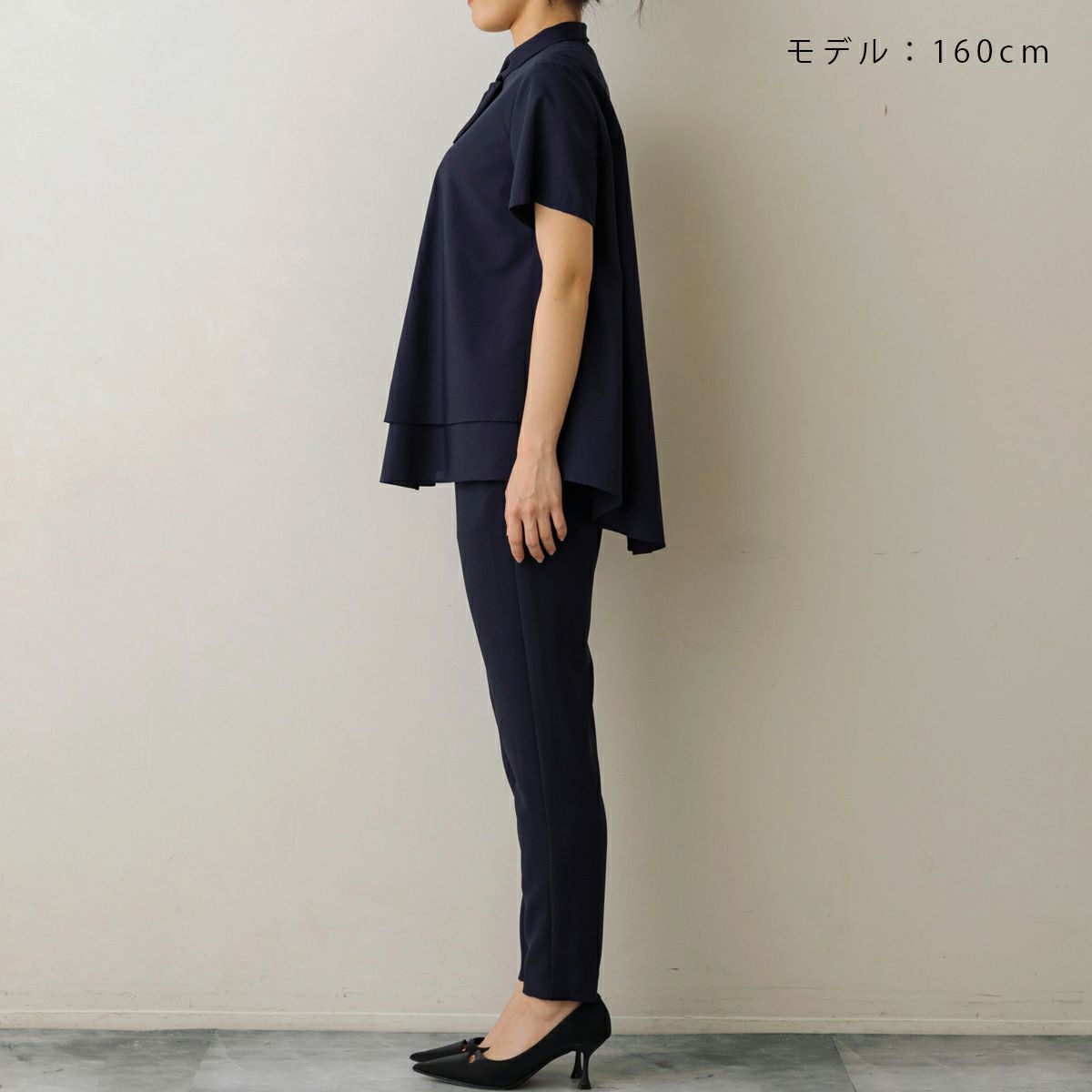 【新品】完売sono ミニスカーフ　ワンピース　ネイビー 新品】完売sono ミニスカーフ ワンピース ネイビー
