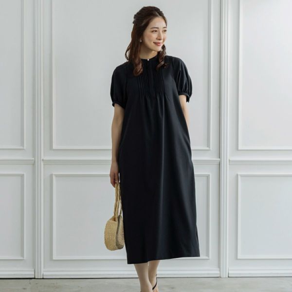極美品✨SONOMomダブルクロス ワンピース 紺フリーサイズパール