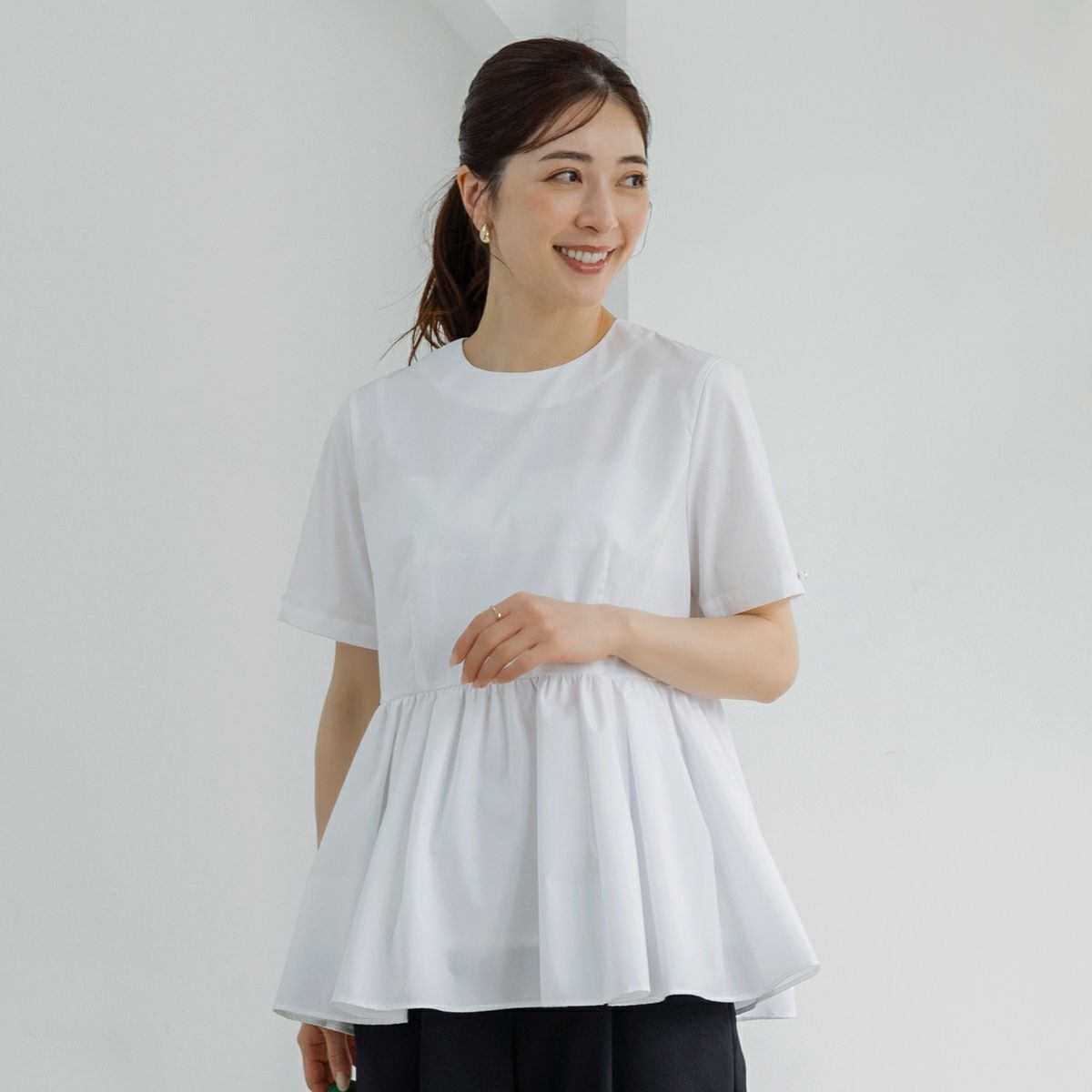 【新品　未使用】SONO モーショナルペプラムフレアブラウス セール】【SONO/ソーノ】ﾓｰｼｮﾅﾙﾄﾞｯﾄﾍﾟﾌﾟﾗﾑﾌﾞﾗｳｽ（シャツ