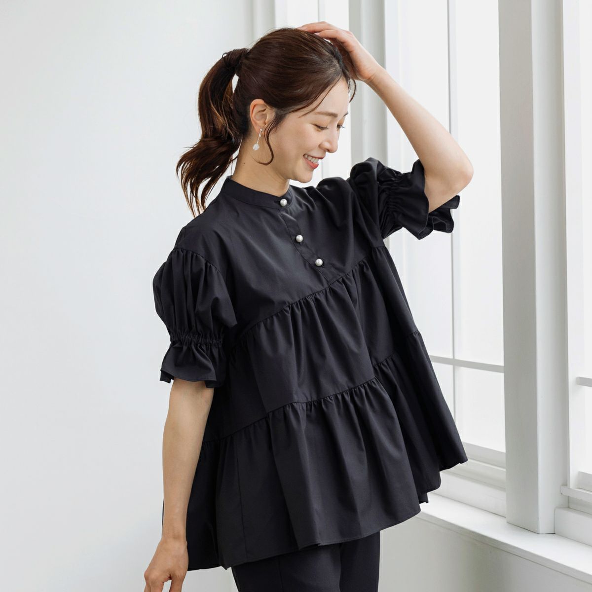 ZOZO限定再販【SONO/ソーノ】ティアードフレアブラウス（シャツ