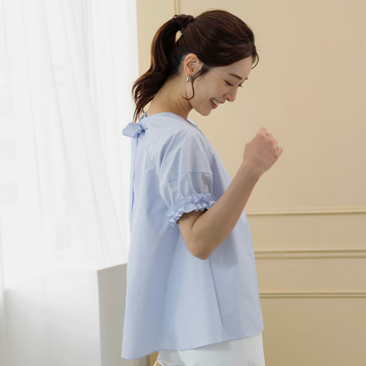 sono ソーノ ポリエステルブラウス 星プリント 美品 SONO】フローラルスウィングブラウス【20250620】 | Spendard.com