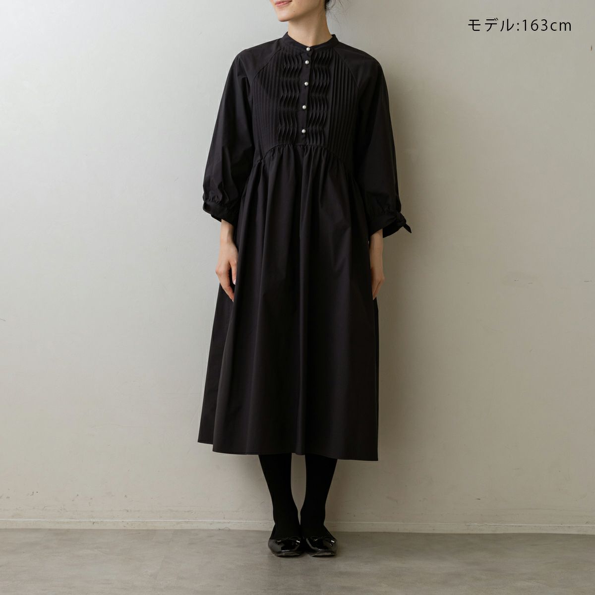 【SONO/ソーノ】フリルタックワンピース　ネイビー SONO/ソーノ】フリルタックワンピース ネイビー