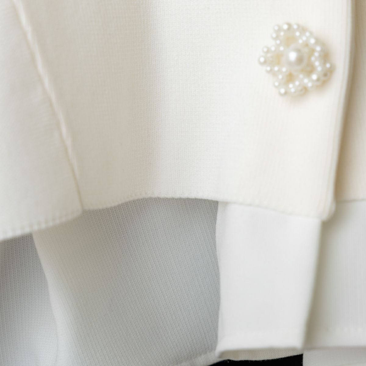 SONO】オーナメントパール3Dレイヤードニットカーディガン【20251003