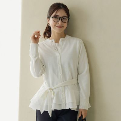 ダックス　新品★MAISON SONO ペプラムシャツ セール】前開きペプラム刺繍ブラウス（シャツ/ブラウス）｜coca