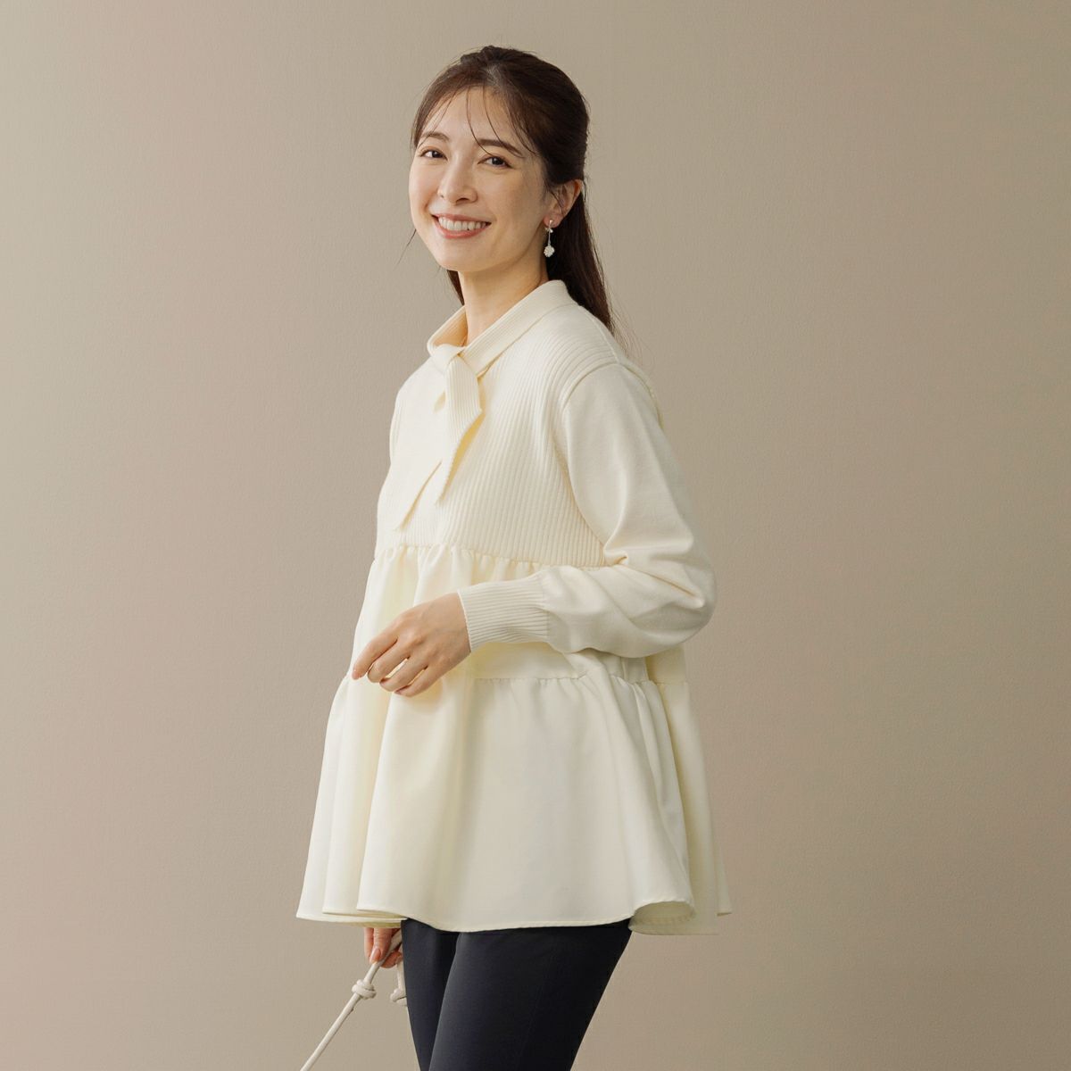 SONO】ティアードフレア チュニックニットプルオーバー【20251031