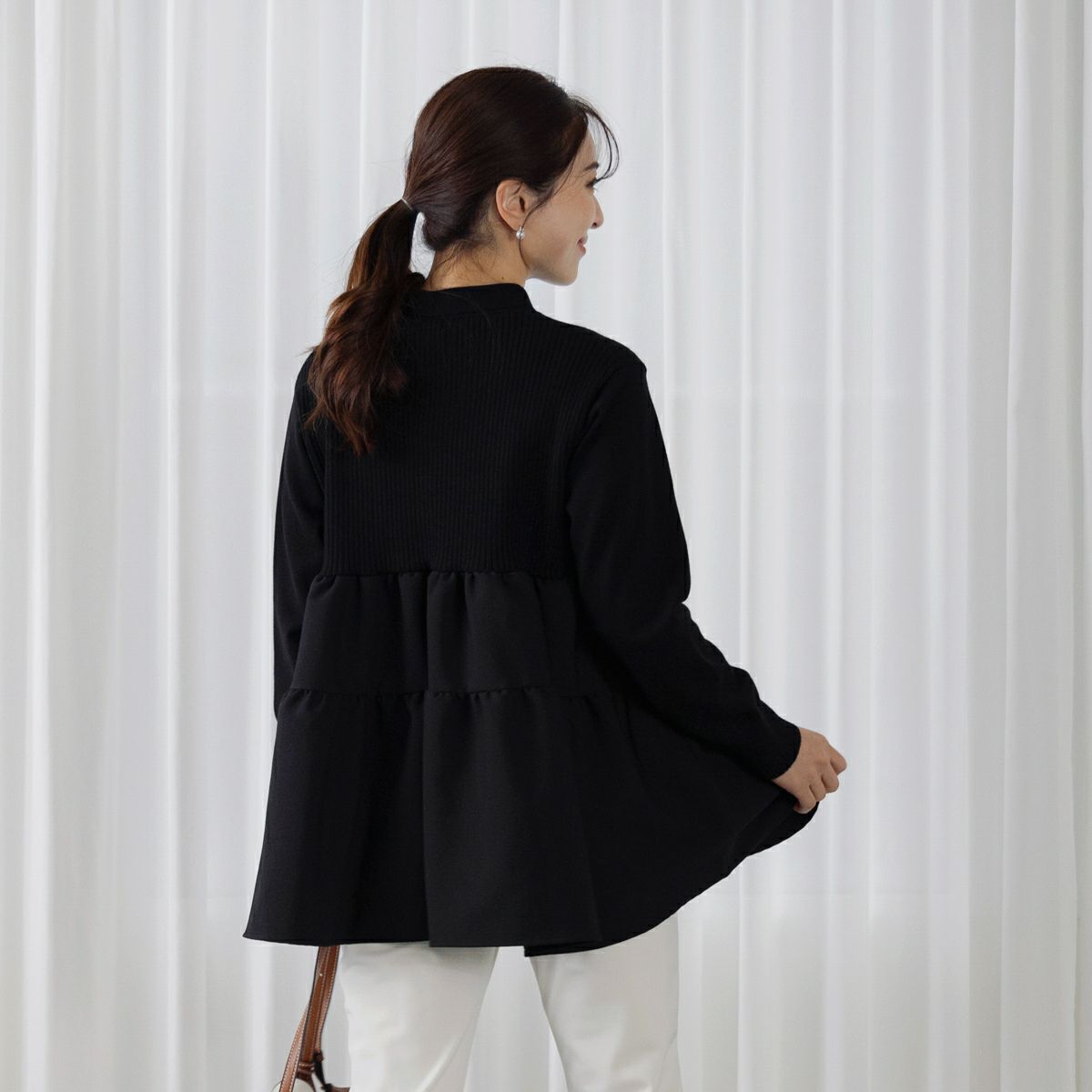 SONO】ティアードフレア チュニックニットプルオーバー【20251031