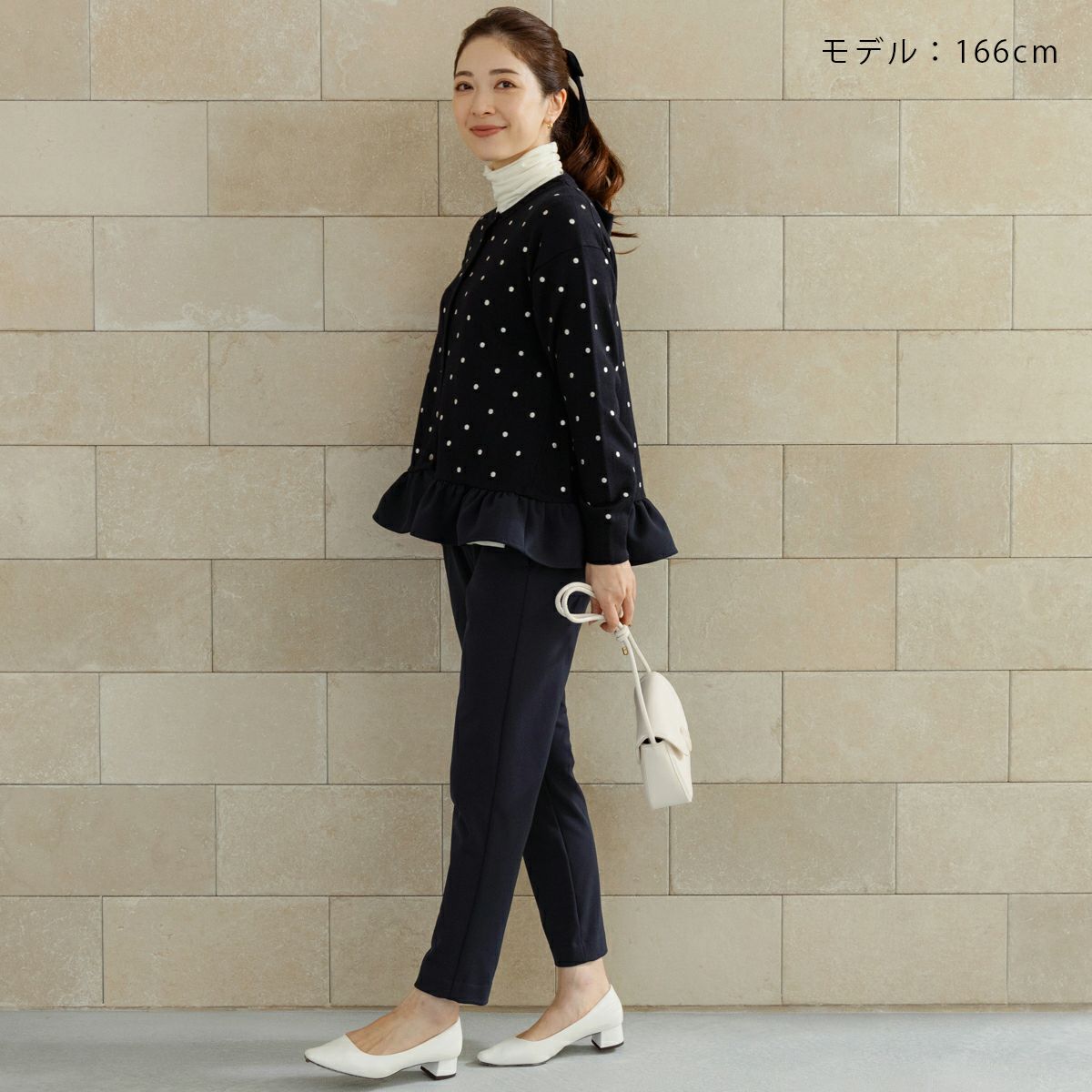 SONO】サークルフレア ドットニットカーディガン【20251205