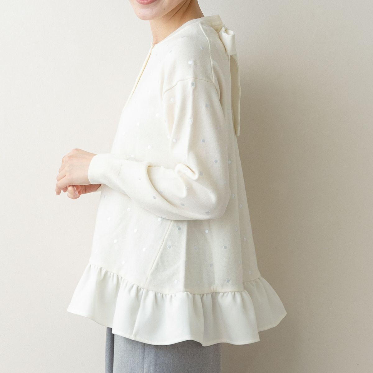 SONO】サークルフレア ドットニットカーディガン【20251205