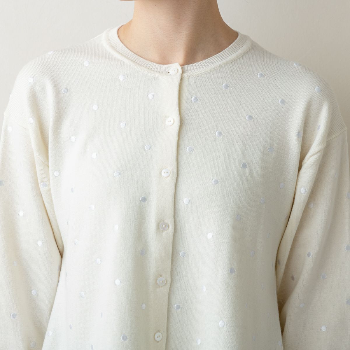 SONO】サークルフレア ドットニットカーディガン【20251205