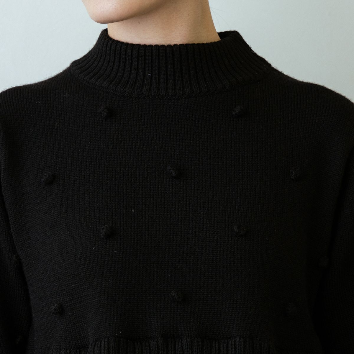 SONO】ポンポンハイブリッドニットプルオーバー【20251205