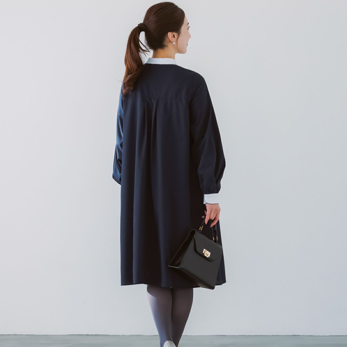 SONO】ミニスカーフカラー クレリックフレアワンピース【20260116