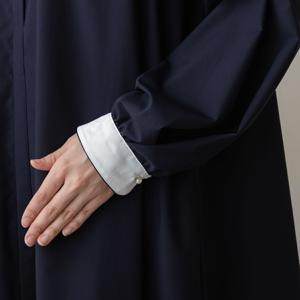 SONO】ミニスカーフカラー クレリックフレアワンピース【20260116